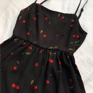 Urban Outfitters Black Cherry Print Mini Dress